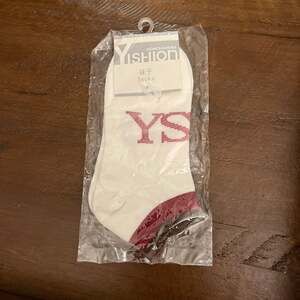 Yishion Accessories White Ankle Socks with Red YS Logo